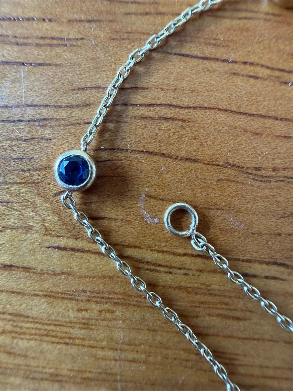 14k Delicate Blue Stone Bracelet